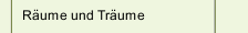R&auml;ume und Tr&auml;ume